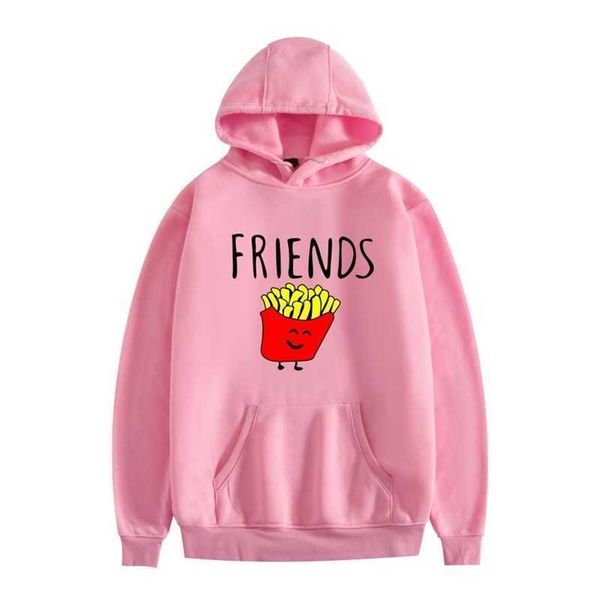 

Friends biscuit best milk print Plush Hoodie hip hop Street, Black a