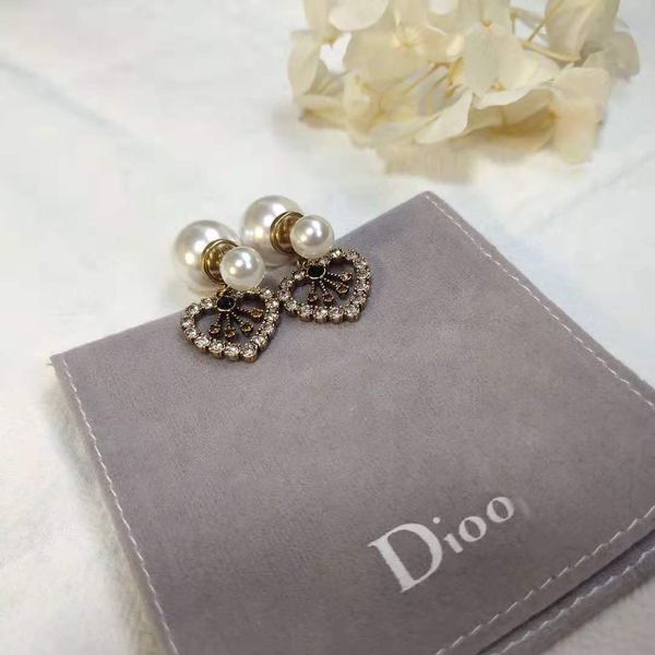

70% off outlet online 2021 new style pearl heart-shaped earrings,, Golden