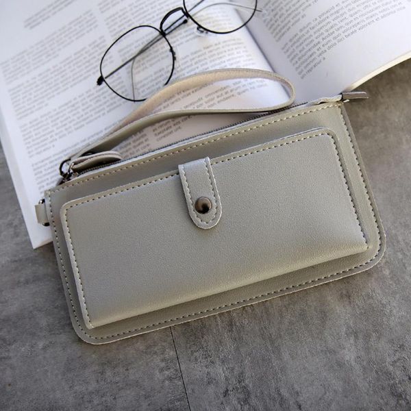 

wallets women card holder purse hasp zipper wallet long clutch gift pu leather solid multifunctional, Red;black