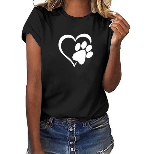 

women's t-shirt lovely print t shirt women short sleeve o neck loose tshirt 2021 summer tee female camisetas mujer #t1g, White