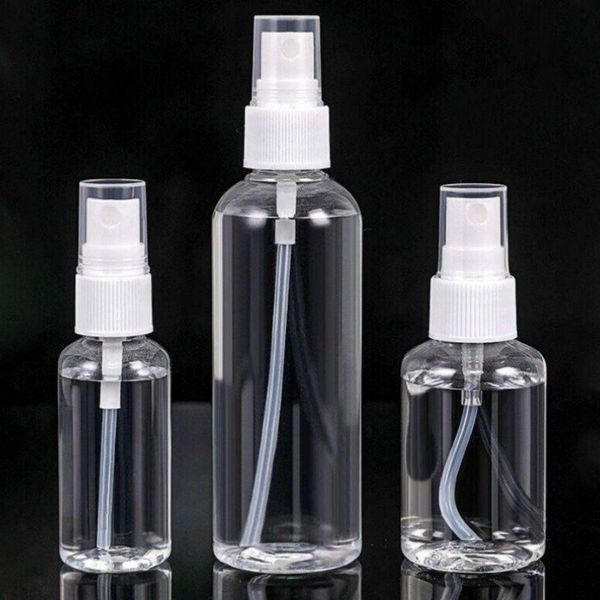 30 50 75 pacote ajustado dos cuidados com a pele das garrafas plásticas do pulverizador da garrafa do animal de estimação de 100 ml