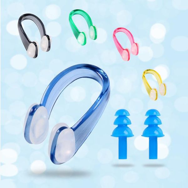 

nose clip 2021 swimming soft silicone ear plugs set swimmer earbuds small size waterproof for kids adults