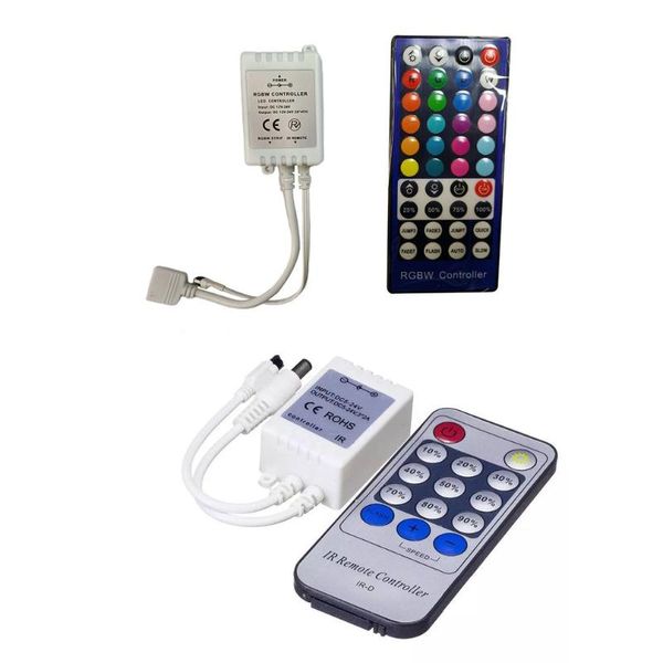 

mini remote control dimmer for single color led strip ribbon tape dc 12v-24v 144w ir 14 key controller dimmers