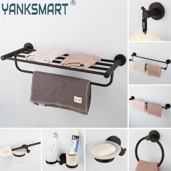

bath accessory set black painting hardware for bathroom towel rack space aluminum accessories toilet storage