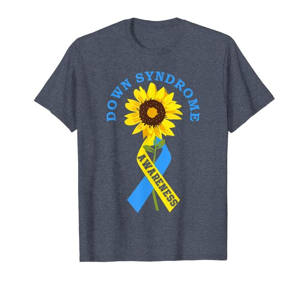 

Down Syndrome Awareness Sunflower Ribbon Trisomy 21 T Shirt, Mainly pictures