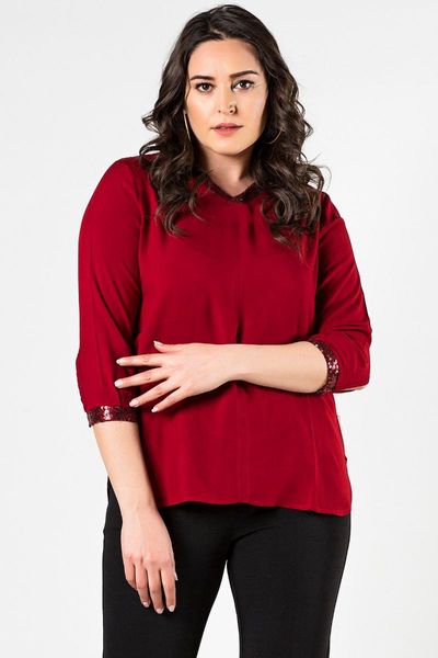 

plus size red front piece blouse women's blouses & shirts, White