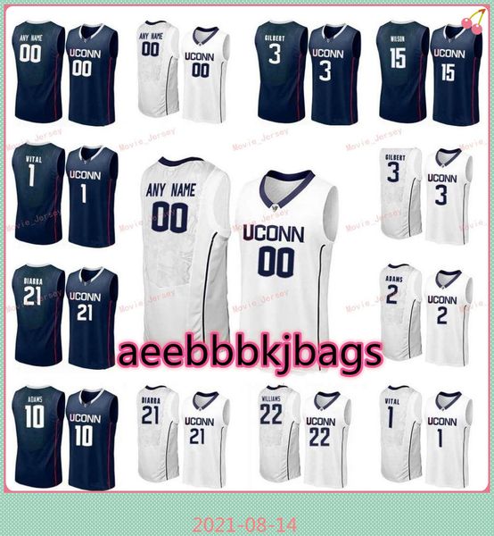 

stitched custom 0 eric cobb jersey christian vital 10 bird brendan adams 11 boatright uconn huskies college men women youth, Black