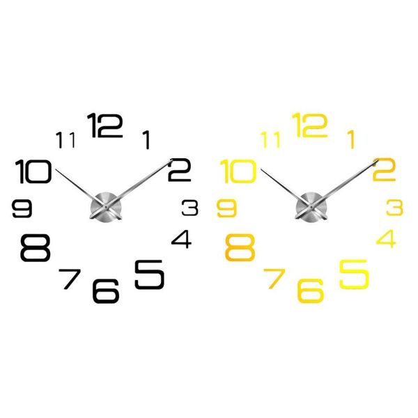 

wall clocks frameless diy clock 3d acrylic sticker parts kit home office