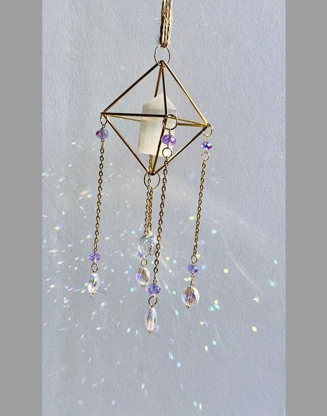 

keychains sun catcher crysta mini selenite dream indoor mobile crystal, Silver