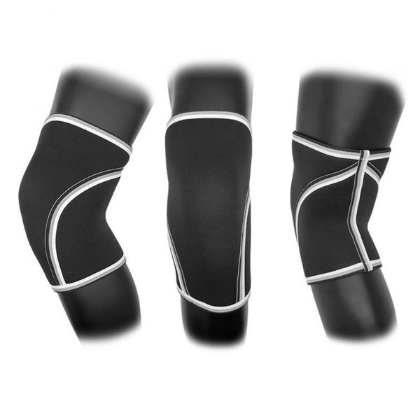 

elbow & knee pads fitness kneecap 7mm diving material compression protection weightlifting squat, Black;gray