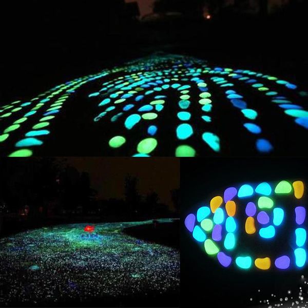 

garden decorations 200pcs luminous pebbles glow in dark stone home walkway aquarium fish tank decoration garden-supplies