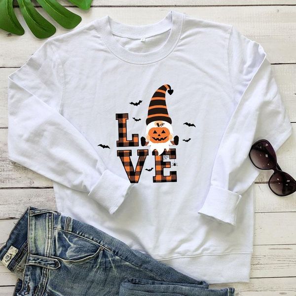 

women's hoodies & sweatshirts colored halloween love gnome sweatshirt funny women autumn long sleeve party pullovers, Black