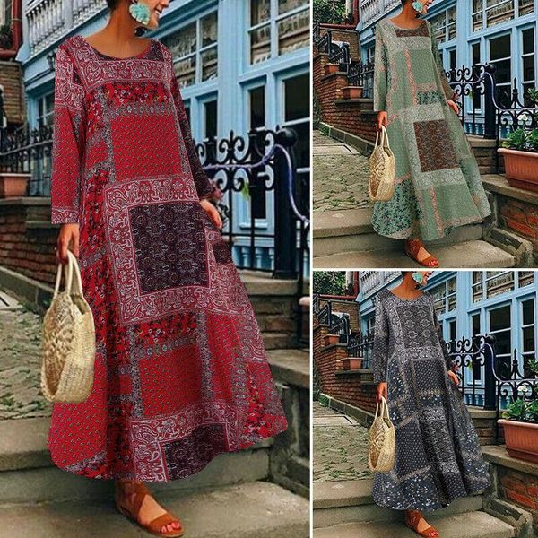 

casual dresses est women long sleeve cotton linen good quality elegant plus size oversize lady dress spring autumn clothes, Black;gray