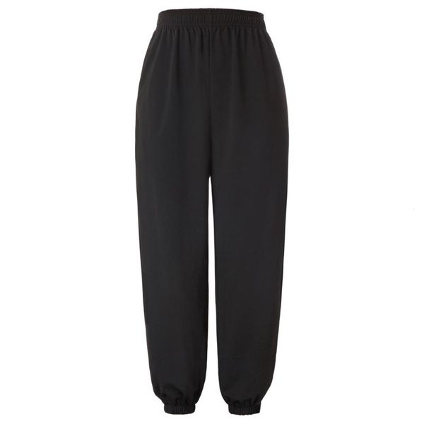 

women's pants & capris kk women high waist sweatpants elastic loose fit sports jogger leg openings with open side-seam pockets, Black;white