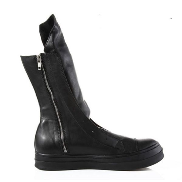 

boot full image real owen high street zip men's rock fashion euro tactical footbridge martin boots, Black
