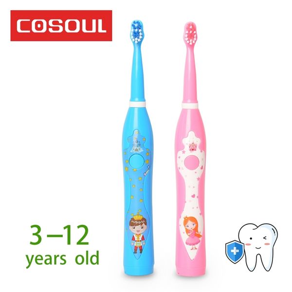 COSOUL Çocuk Diş Fırçası Elektrikli Çocuklar Karton Prens Prenses Sonic Bebek 3-12 yaşında Şarj Edilebilir 220224