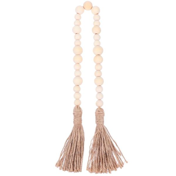 

decorative objects & figurines 1pc wooden bead garland farmhouse rustic country beads with tassels decoration