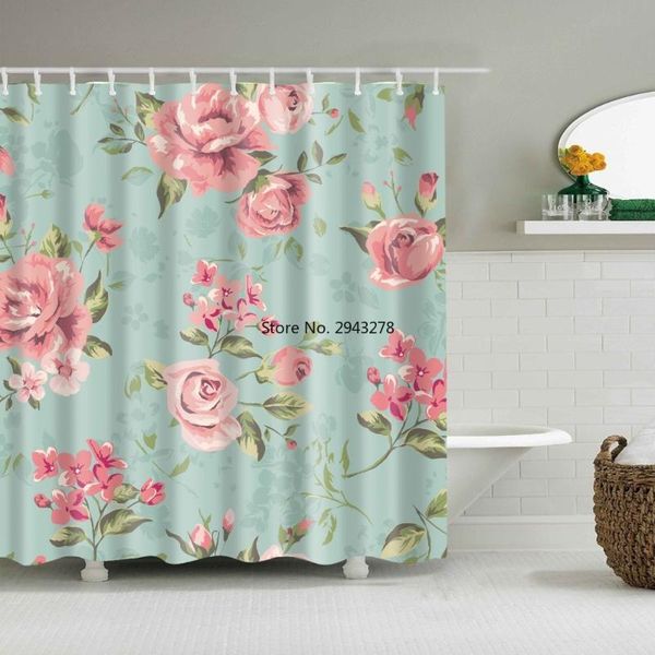 

shower curtains 3d beautiful colorful flower floral printed frabic waterproof polyester bath curtain with hooks 180x180cm