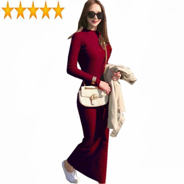 

x-long women 2021 sweater dress female slim knitted dresses autumn winter pullover casual turtleneck sweaters wxf624 women's, White;black
