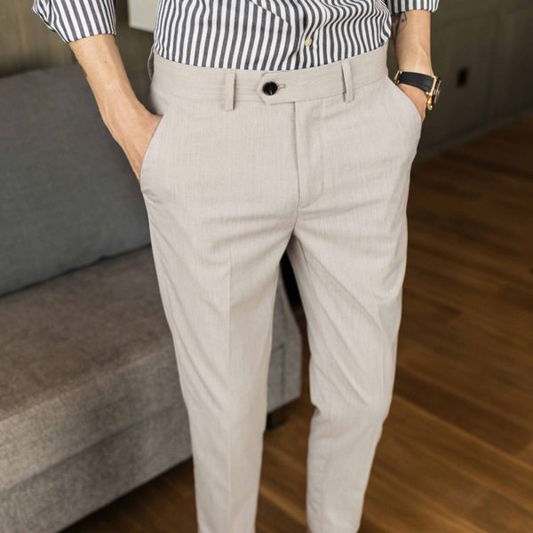 

men's suits & blazers spring and summer models chinese style casual pants nine points small trousers riwi, White;black