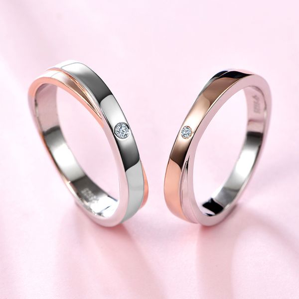 

2020 moissanite couple for woman man birthday gift 925 silver jewelry engagement ring never fade with gra certificate, Slivery;golden