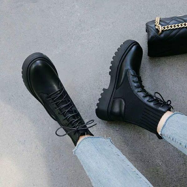 

boots women genuine leather shoes for winter woman casual autumn botas mujer female ankle, Black