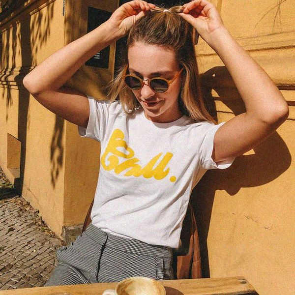 

women's t-shirt t shirts vintage t-shirt woman letter pattern short sleeve casual soft cotton tees chic retro summer femme t-shirts fra, White