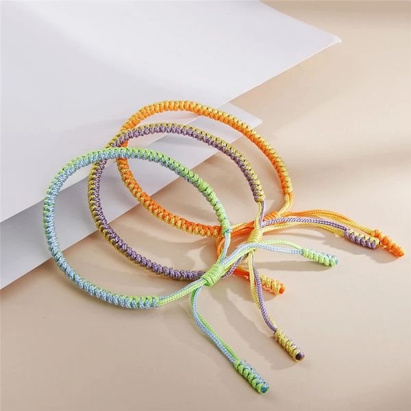 

handmade braided bracelet tibetan buddhist good lucky charm adjustable knots rope bracelets&bangle amulet gift for women men, Golden;silver