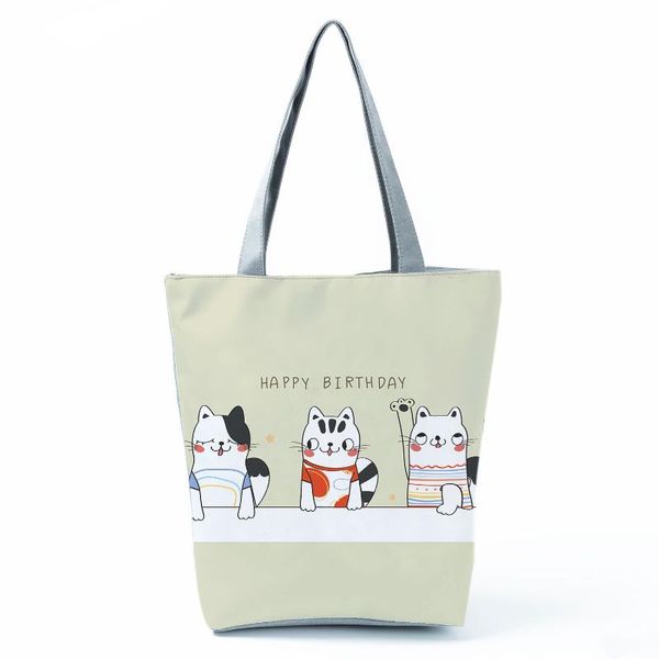 

evening bags cute cat women's casual bag animal all-match shoulder eco friendly beach high capacity shopping portable tote female