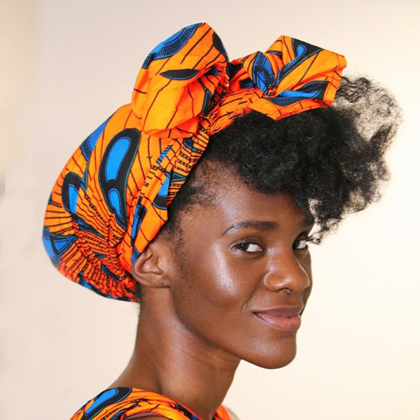 

shenbolen african headwrap women cotton wax fabric traditional headtie scarf turban 100% cotton wax 72x22, Blue;gray