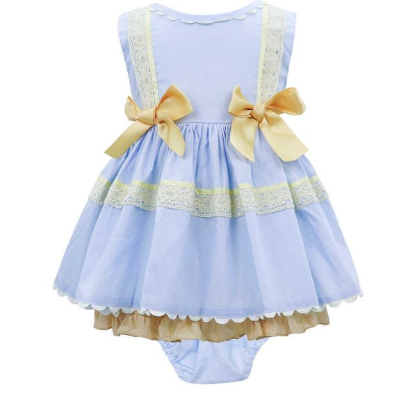 Spanische Kinderkleidung Kinder Kleider für Mädchen Spitze Stickerei Prinzessin Geburtstag Baby Mädchen Kleinkind Blumenkleider 210615