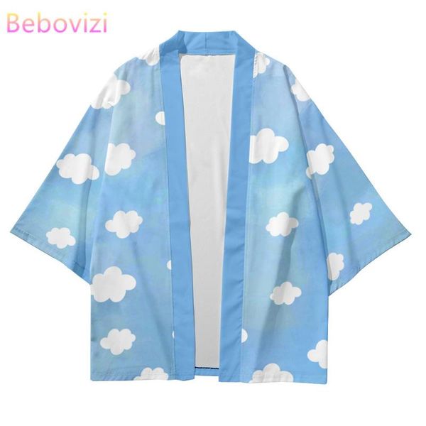 

ethnic clothing cloud print loose japanese streetwear cardigan 2021 plus size beach women men harajuku haori cosplay kimono yukata cloth, Red