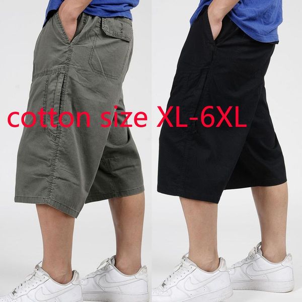 

arrival fashion summer overalls men cotton loose oversized casual elastic waist knee length plus size xl 2xl 3xl 4xl 5xl 6xl men's shor, White;black