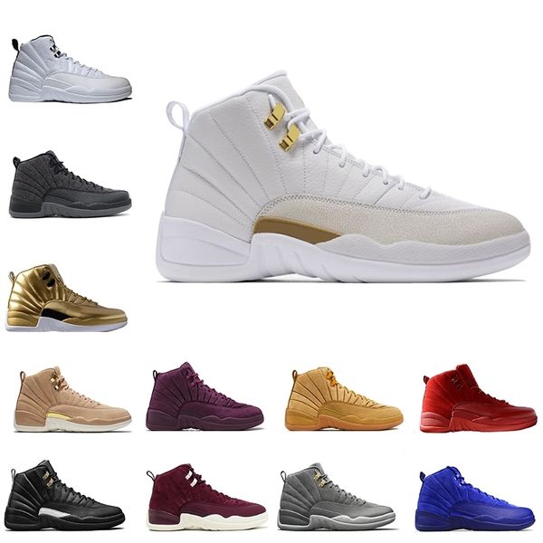 

new 12 12s mens basketball shoes wheat dark grey bordeaux flu game the master taxi playoffs french blue barons yellow sports sneakers