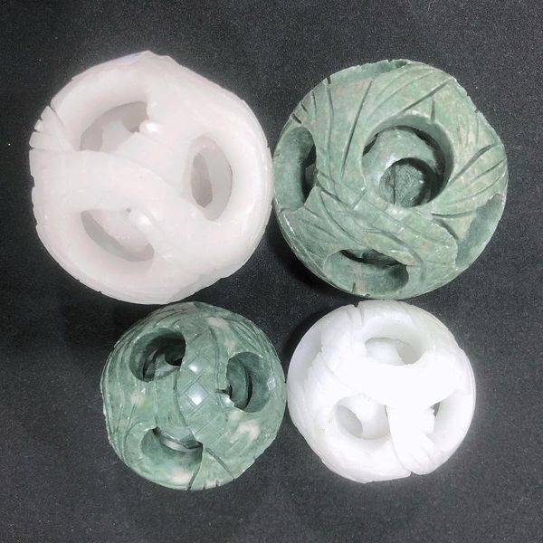 

decorative objects & figurines natural crystal quartz green white linglong sphere energy ball reiki stones home office aquarium decoration a