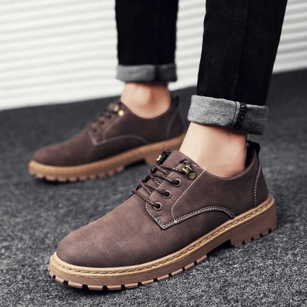 

autumn men's boots low martin shoes fashion british tooling short, Black