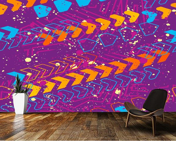 

wallpapers papel de parede creative colorful arrow abstract 3d wallpaper,living room children bedroom wall papers home decor ktv bar mural