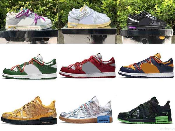 

2021 authentic futura the 50 collection dunk athletic shoes men sb leather off university red wolf grey low white midnight navy pine green