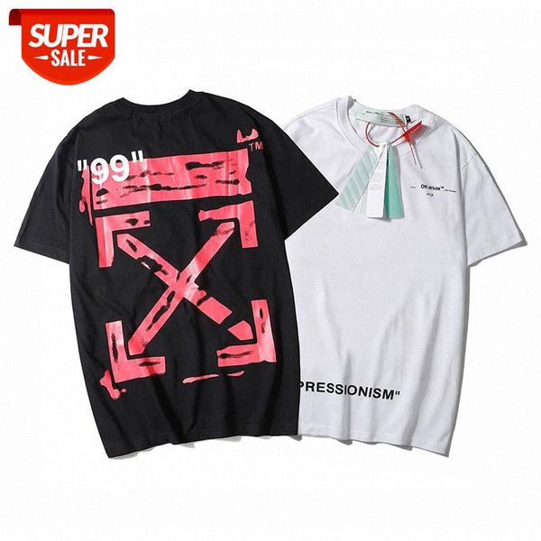 

white arrow oil painting loose cotton short-sleeved t-shirt women's super fire #go8l, White;black