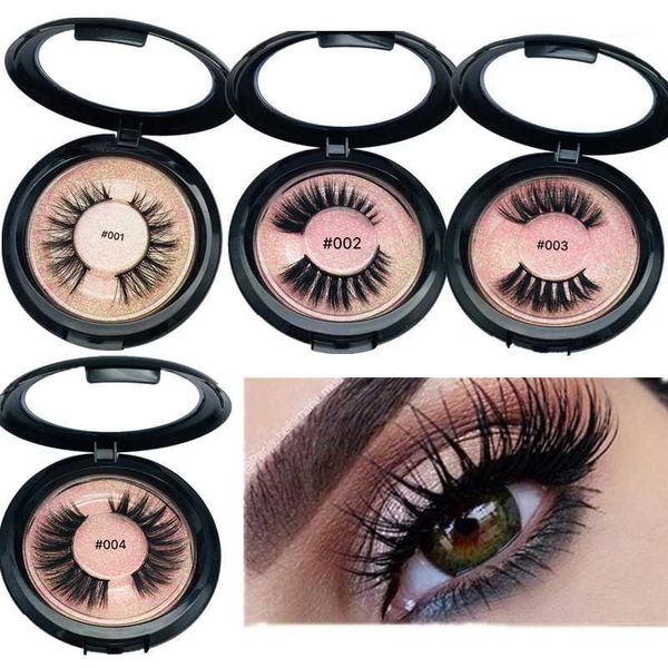 

pair 3d mink eyelashes round box handmade multi-layer stereo beauty makeup essential tools1