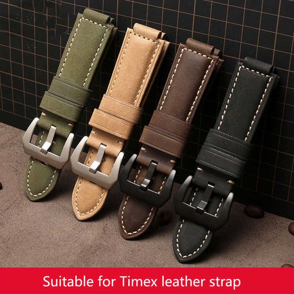 Nubuck натуральные кожаные часы ремешок для часов Timex T2N721 T2N720 739 TW2T6300 полоса 24 * 16 мм с винтом и инструментами H0915