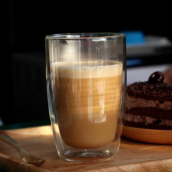 

wine glasses coffee mug heat-resistant double glass transparent tea milk juice drinking cup drinkware