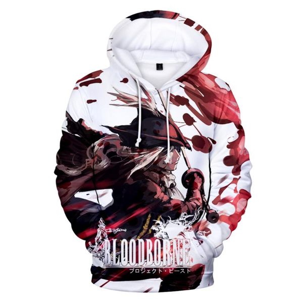 

men's hoodies & sweatshirts be well received classic 3d men/women print game hooded bloodborne casual sweatshirt long sleeve kpop autum, Black