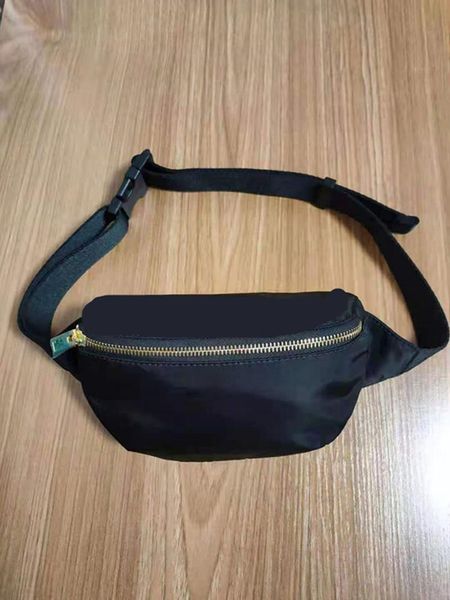 

spanish black waterproof canvas belt bag with golden hardware waist bags