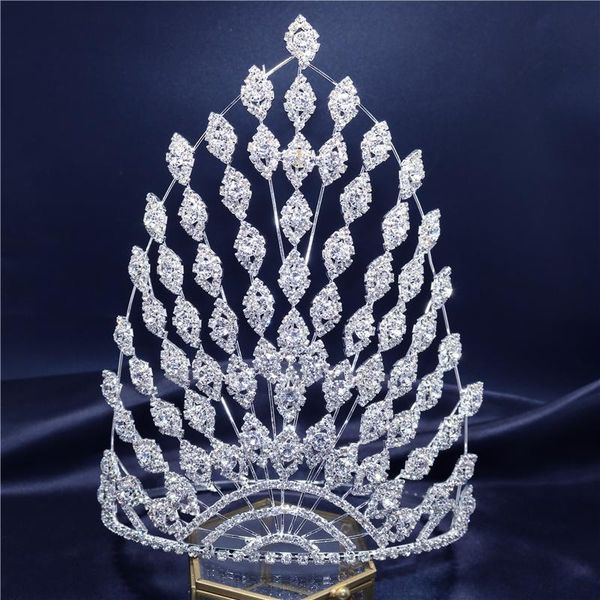

hair clips & barrettes women's headdress exquisite rhinestone crown shining crystal wedding luxury bride fashion gifts wholesale and re, Golden;silver