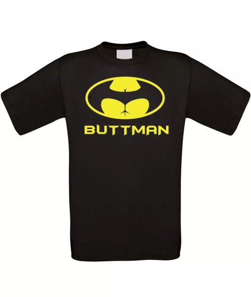 

Buttman Mens T-Shirt Funny Gift Present Batman Parody, White;black