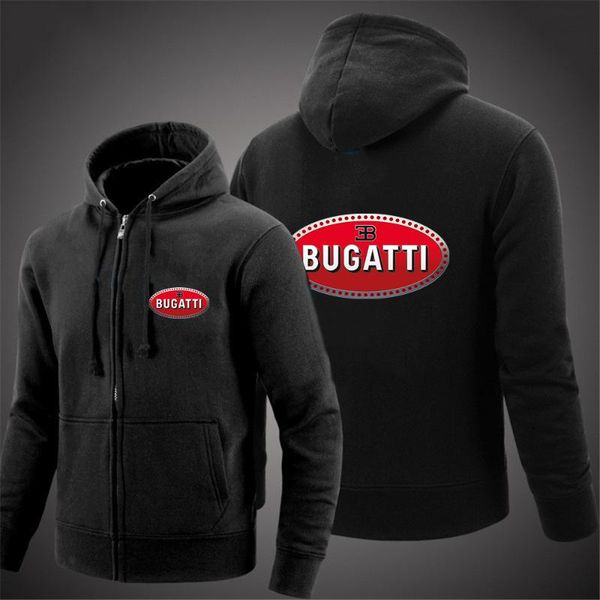 

men's hoodies & sweatshirts 2021 men cardigan bugatti logo printing custom made casual male zipper long sleeve hoodie man jackets hoode, Black