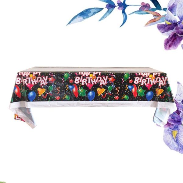 

108x180cm ballon printed disposable tablecloth pe party supplies black table cloth