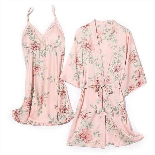 

sleepwear wedding robe set lady kimono bath gown summer bathrobe amp nightgown suit loose intimate lingerie, Black;red