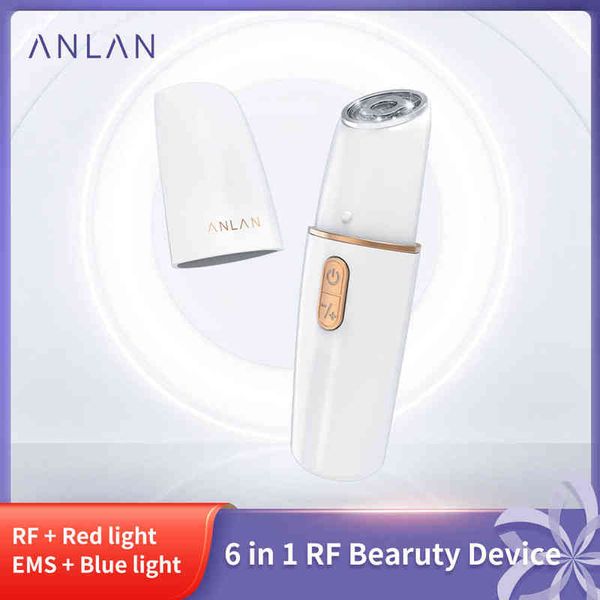 

face care devices steameranlan 6 in 1 rf beauty device ems lifting facial mesotherapy radio frequency red and blue colors skin firming 22022